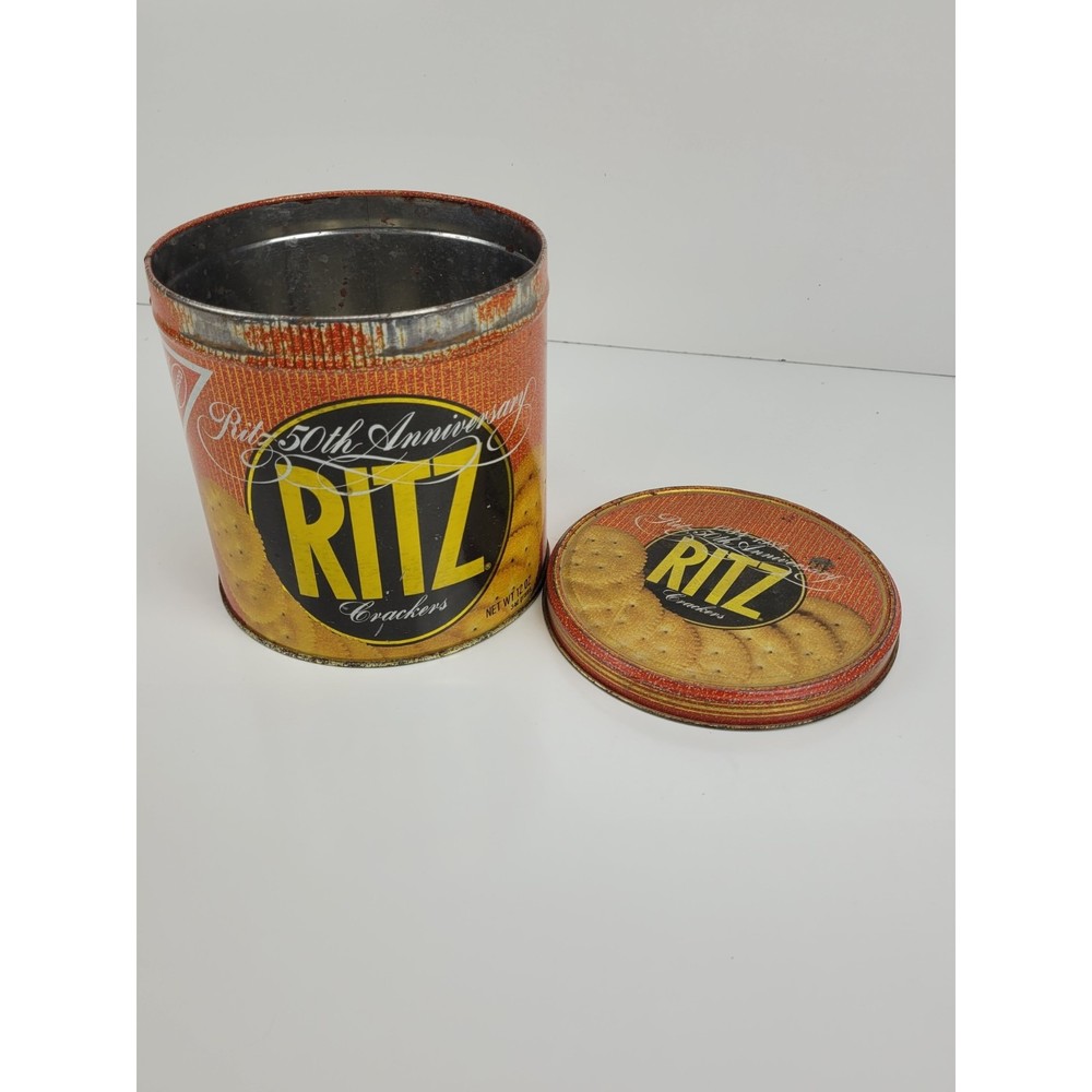 Vintage 1984 50th Anniversary Ritz Cracker Tin with Lid